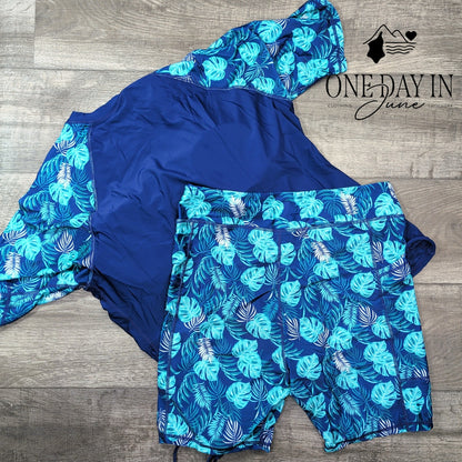 Tournesol Rashguard Boyshort Tankini Swimsuit Size 2XL