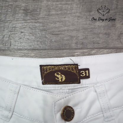 SD Straight Leg Jeans White Denim Pants Size 31 (12)