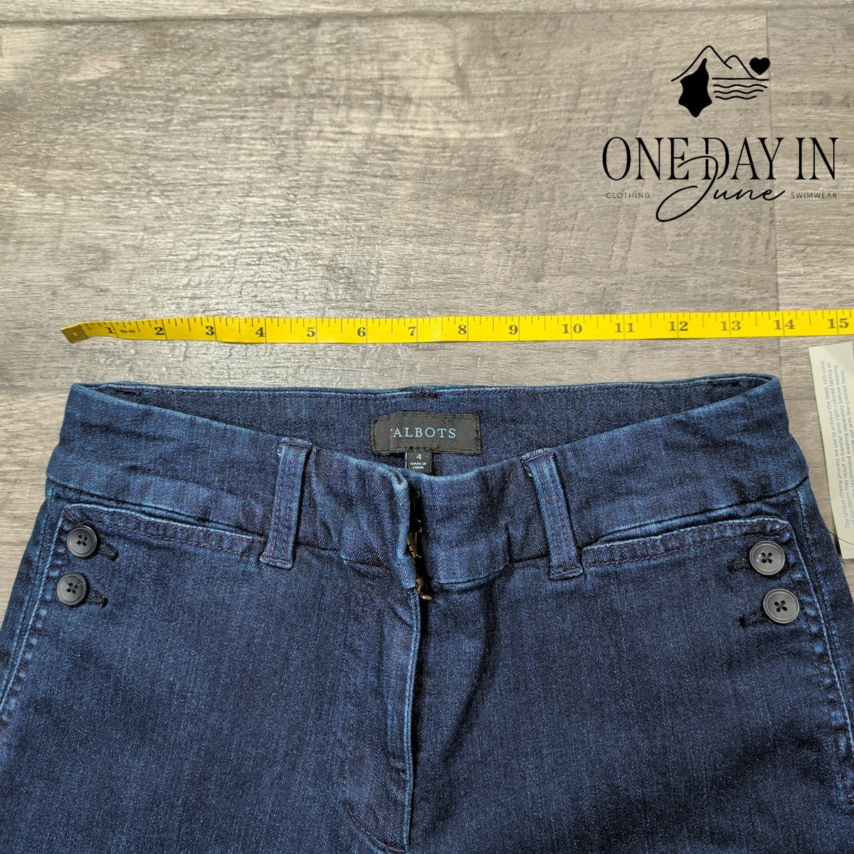Talbots High Waist Straight Leg Dark Wash Denim Jeans NWT Size 4