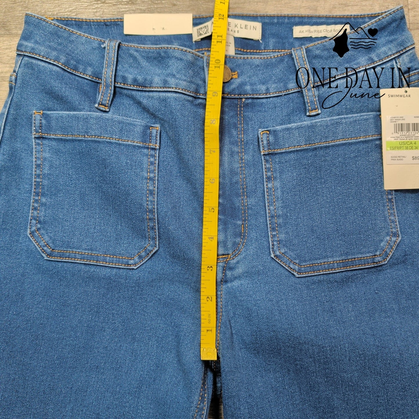 Anne Klein High Rise Crop Boot Jeans Size 4