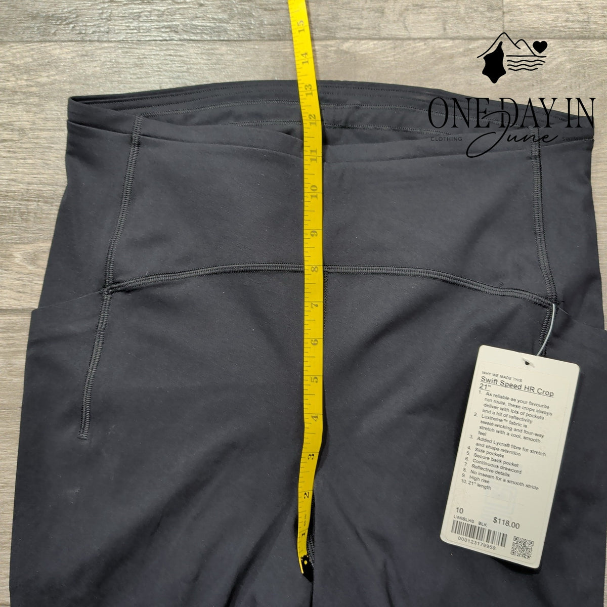 Lululemon Swift Speed High Rise Crop 21" Leggings Black NWT Size 10
