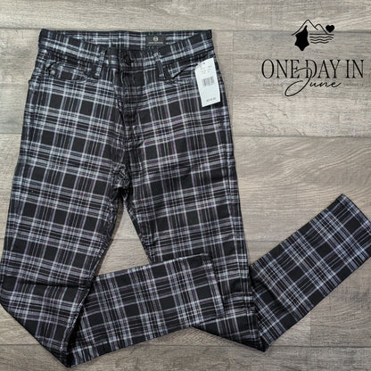 AG Adriano Goldschmied Farrah High Rise Skinny Plaid Jeans NWT Size 4 (27)