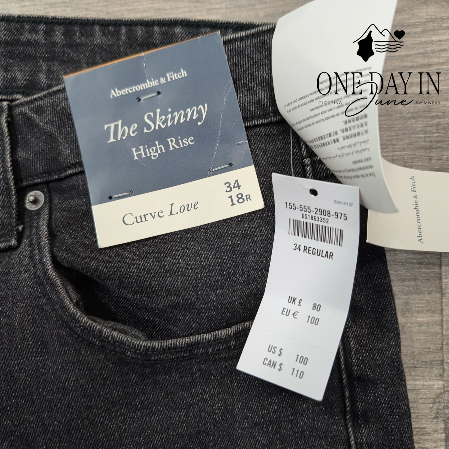 Abercrombie & Fitch The Skinny High Rise Jeans Size 18