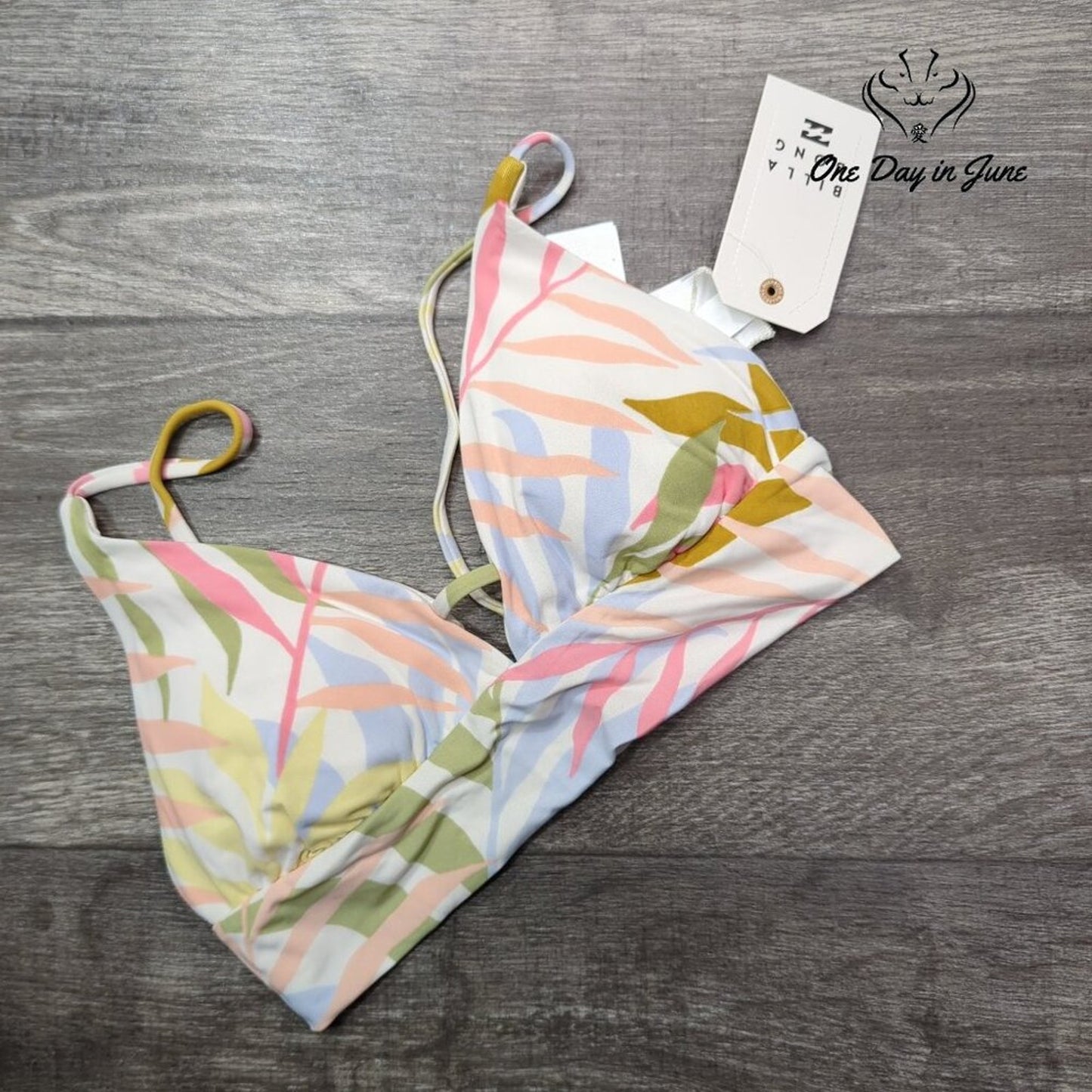 Billabong Tropical Jungle V Neck Bikini Top Size S