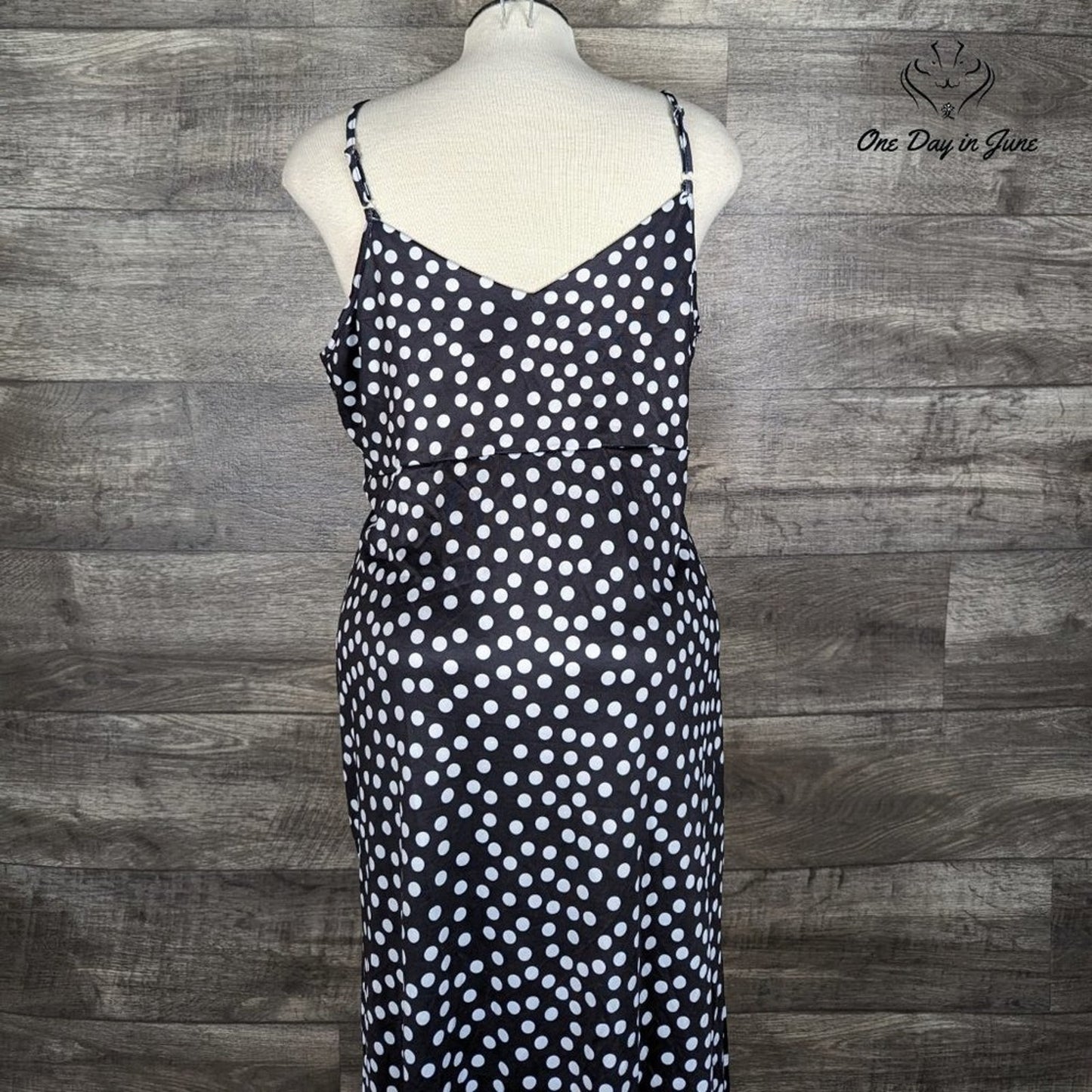 Ruiyige Sleeveless Ruched Polka Dot Dress Size XXL