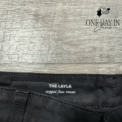 AG Adriano Goldschmied The Layla Cropped Flare Trouser Pants Black NWT Size 4