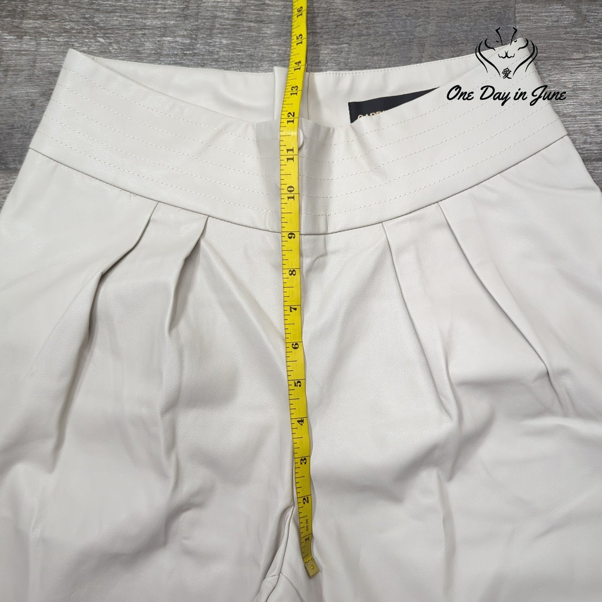 Gabrielle Union Faux Leather Jogger Pants Ivory Pleated NWT Size M