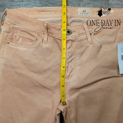 AG Adriano Goldschmied Prima Crop Cigarette Jeans Peach Pink NWT Size 4 (27)