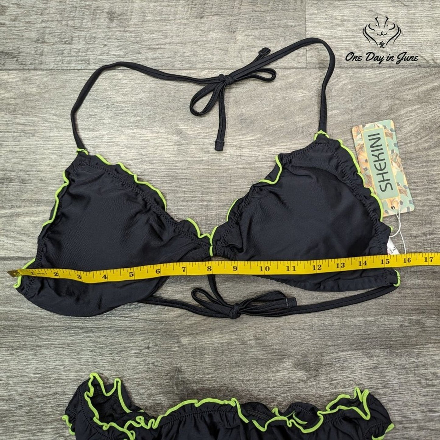 Shekini Ruffle Edge Triangle Bikini Size L