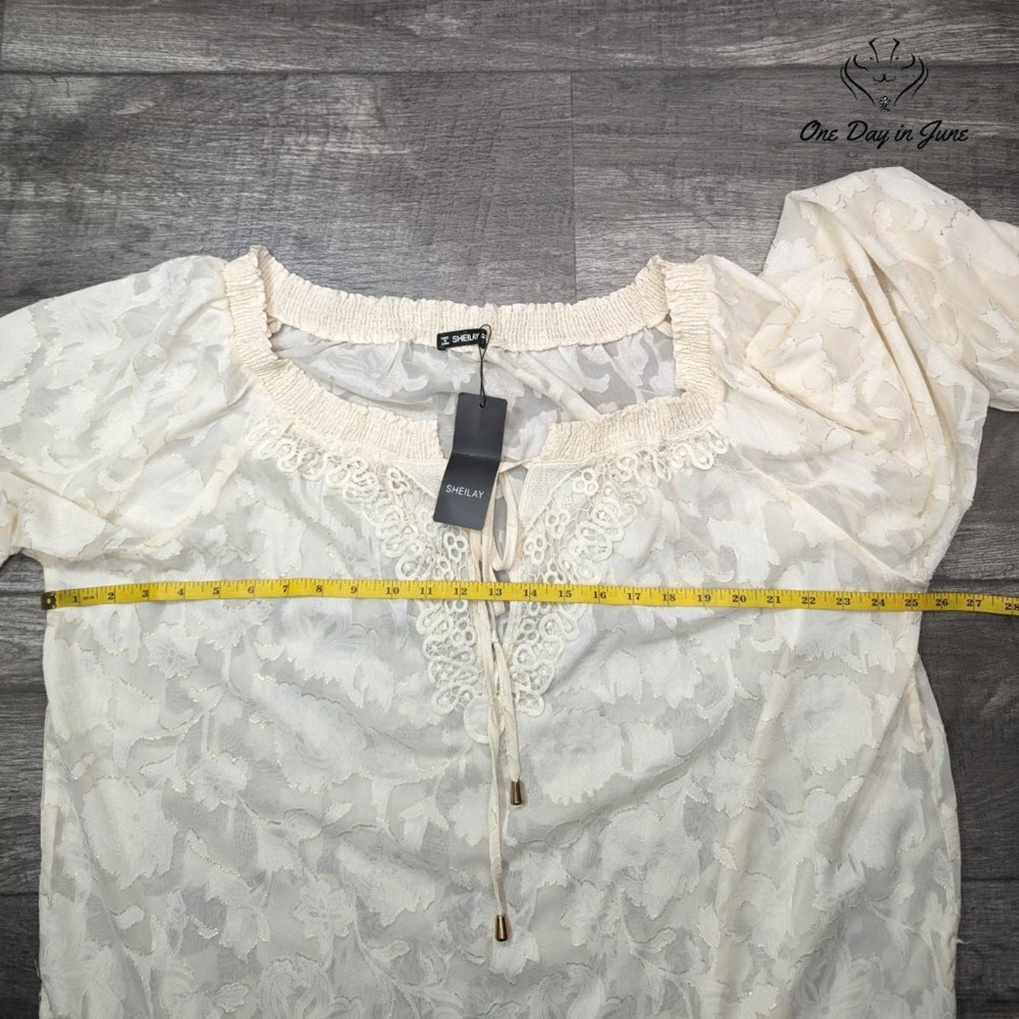 Sheilay Boho Long Sleeve Sheer Top Size 3XL