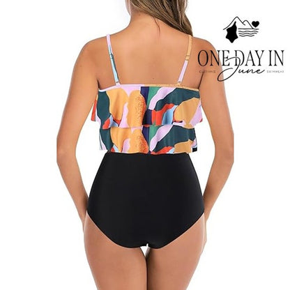 Adisputent High Waist Flounce Bikini Swimsuit Size L