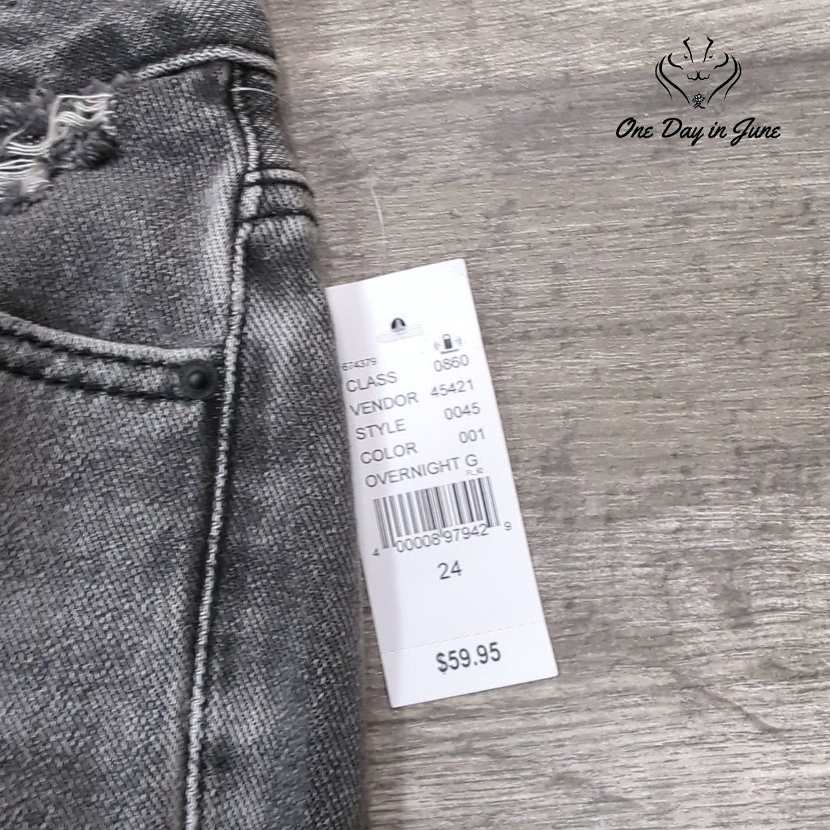 Pacsun 90s Boyfriend Distressed Jeans Gray Black High Rise NWT Size 24 (0)
