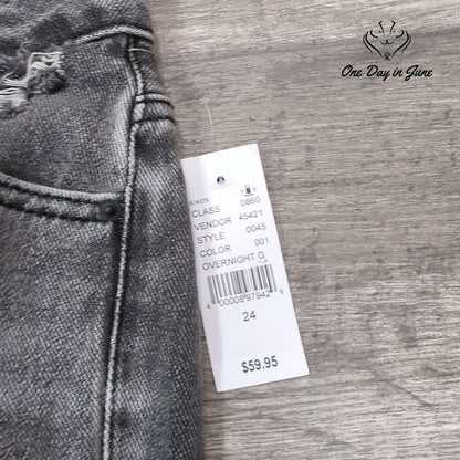 Pacsun 90s Boyfriend Distressed Jeans Gray Black High Rise NWT Size 24 (0)