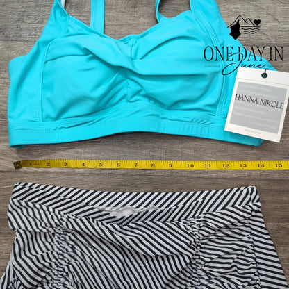 Hanna Nikole Plus Size Cross Front High Waist Bikini Swimsuit NWT Size 12W