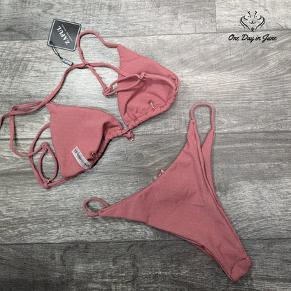Zaful Textured Triangle Bikini Swimsuit Size 6