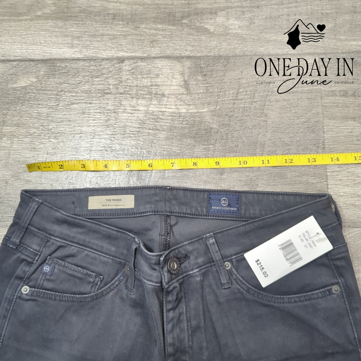 AG Adriano Goldschmied The Prima Mid Rise Cigarette Jeans Gray NWT $215 Size 4