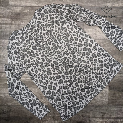 Cato Leopard Print Flash Logo Long Sleeve T Shirt Size XS