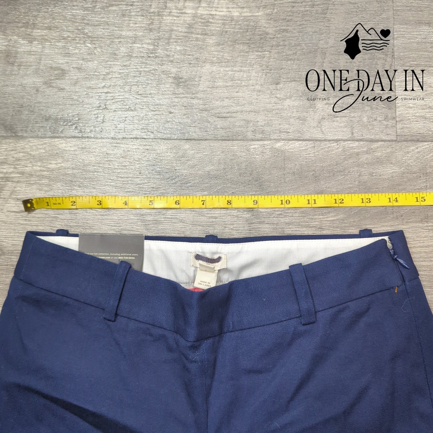 J.Crew Winnie Pant City Fit Cropped Pants Navy Blue Stretch NWT Size 2