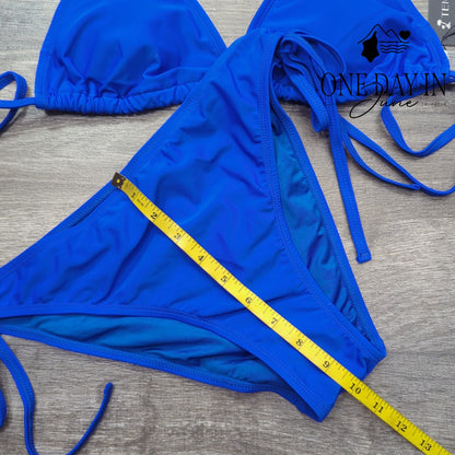 Tempt Me Halter Tie Back Tie Side Bikini Swimsuit Size L