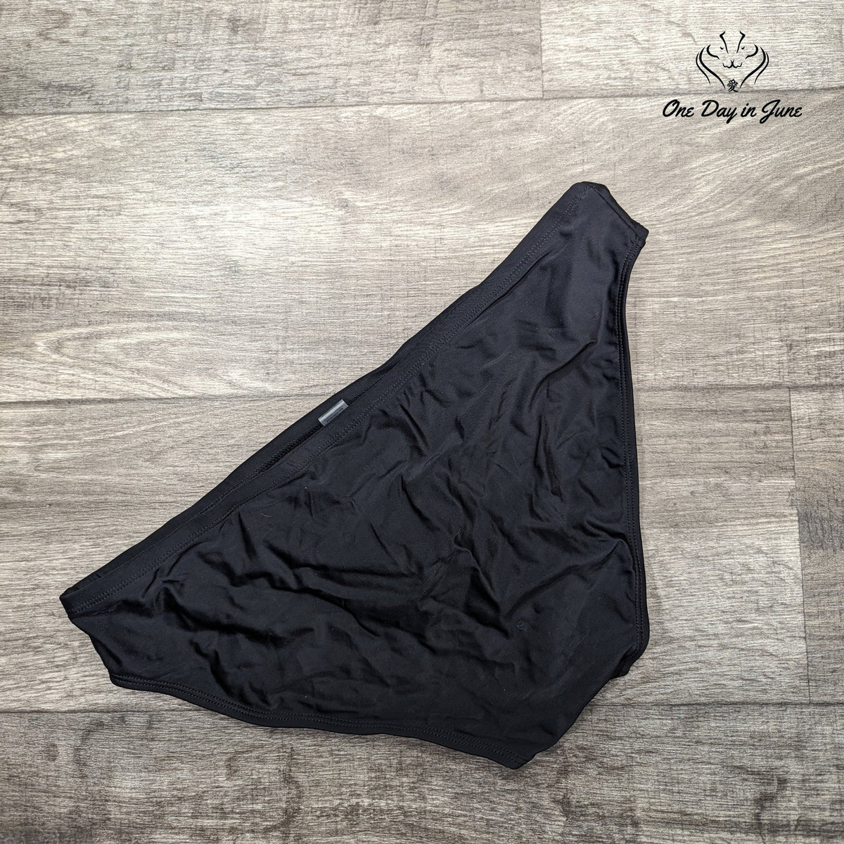 CharmLeaks Classic Bikini Bottom Solid Black Swim Briefs Size XL