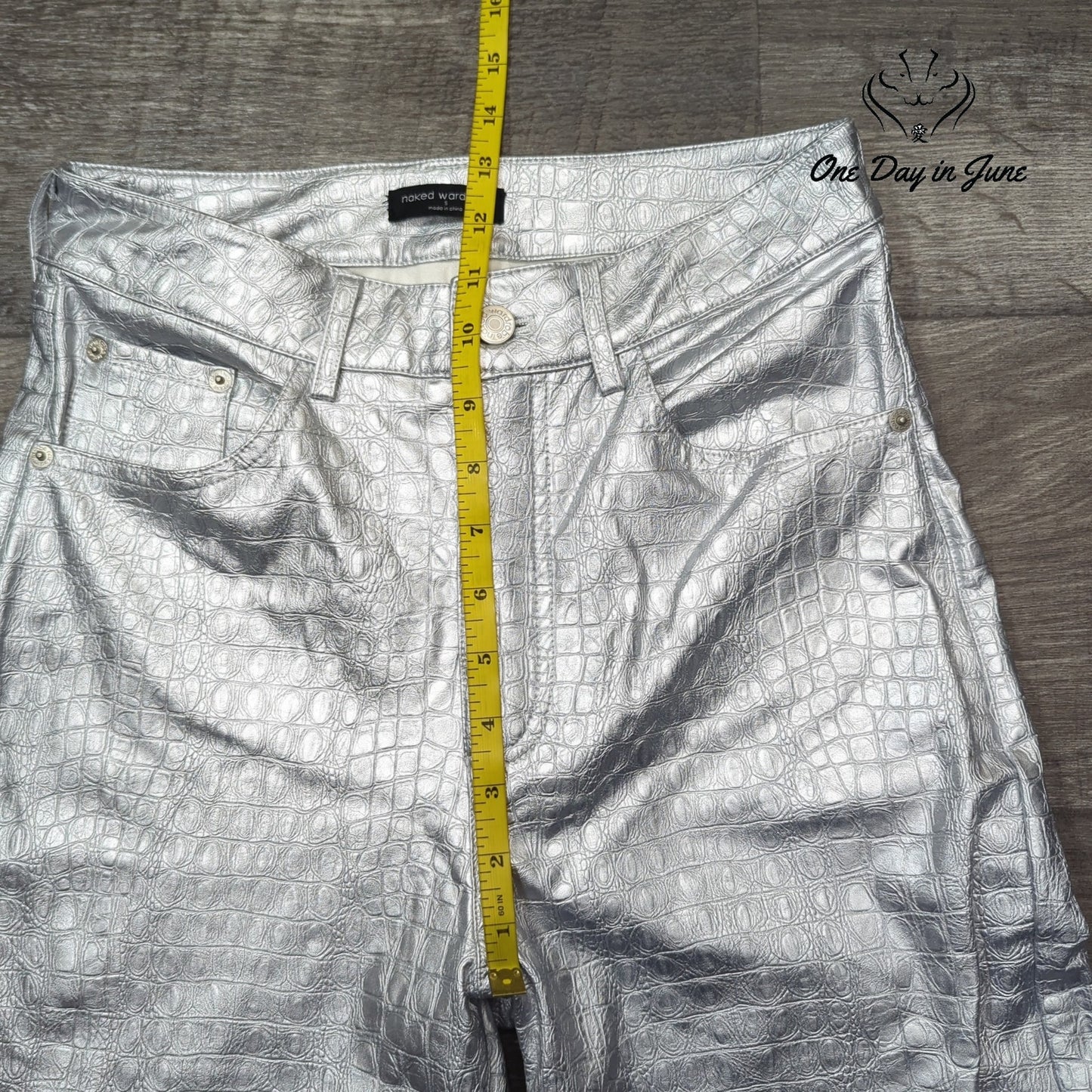 Naked Wardrobe Faux Crocodile Pants Size S