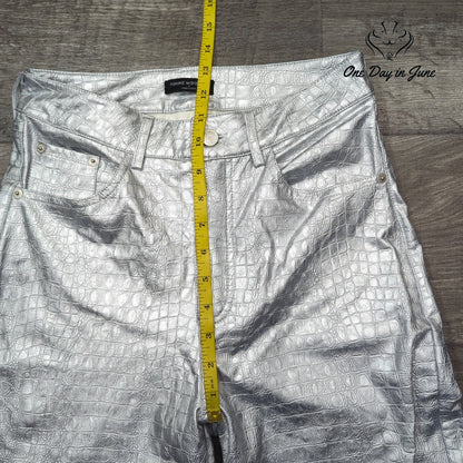 Naked Wardrobe Faux Crocodile Pants Size S