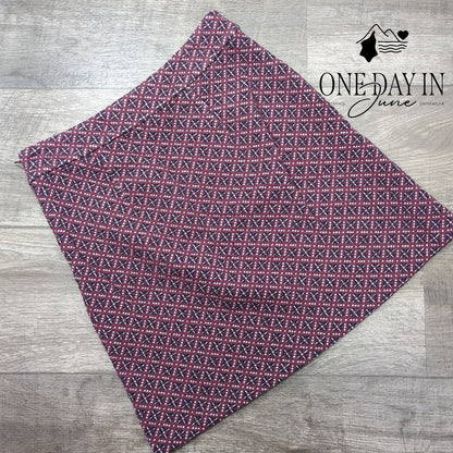 Loft Front Pocket Geometric Mini Skirt Burgundy Navy White Size 2