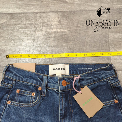 Boden Petite Girlfriend Jeans Mid Rise Medium Wash NWT Size 2P (26P)