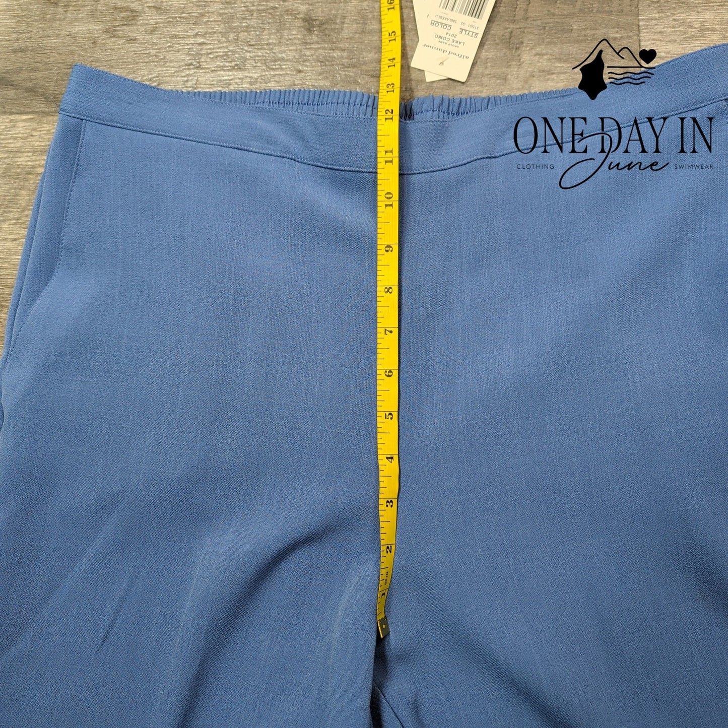 Alfred Dunner Lake Como Pull On Pants Blue Straight Leg NWT Size 14