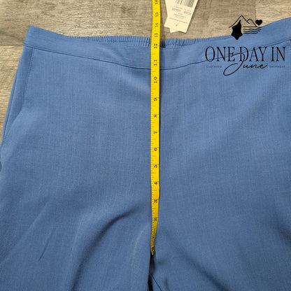 Alfred Dunner Lake Como Pull On Pants Blue Straight Leg NWT Size 14