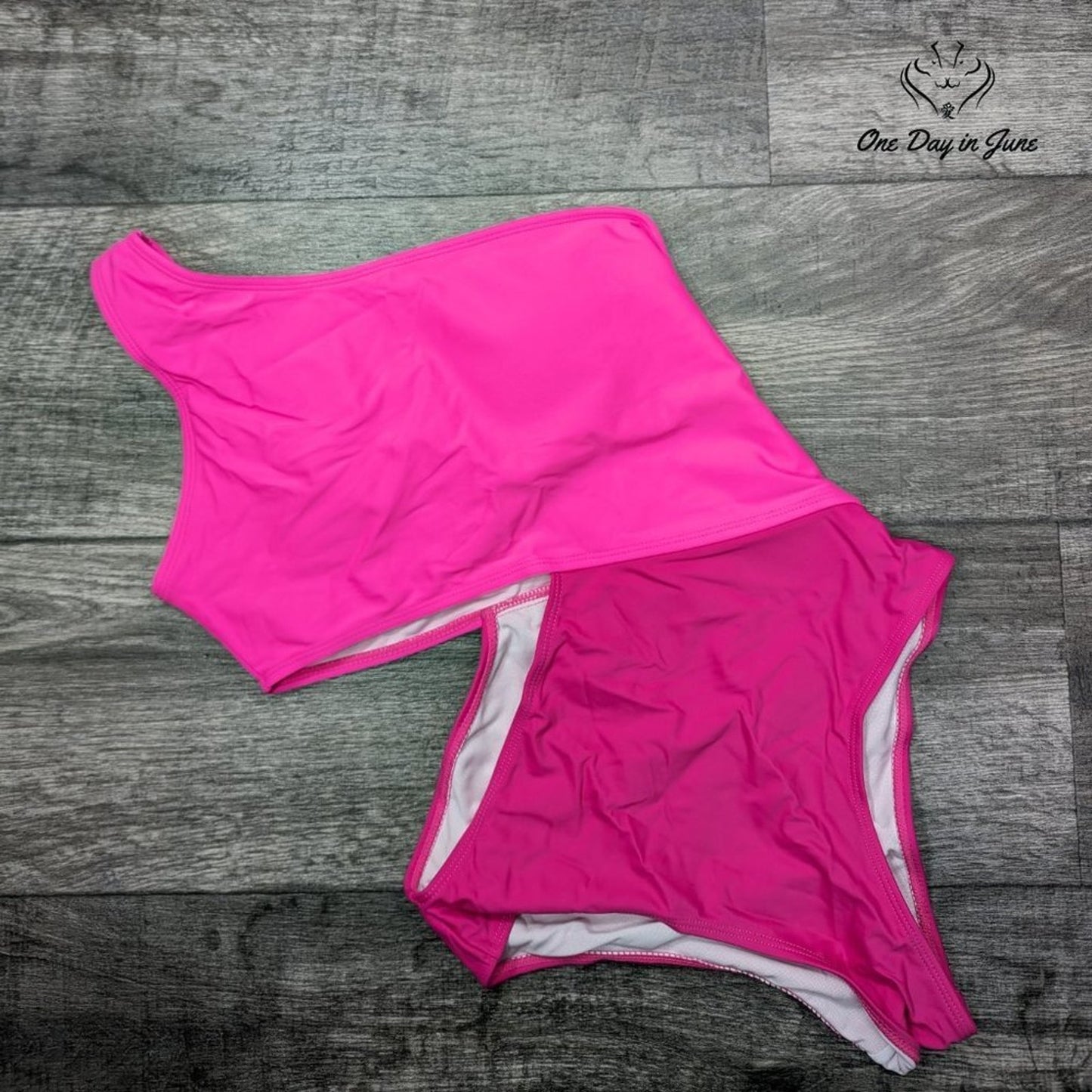 SweatyRocks One Shoulder Color Block One Piece Swimsuit Size M