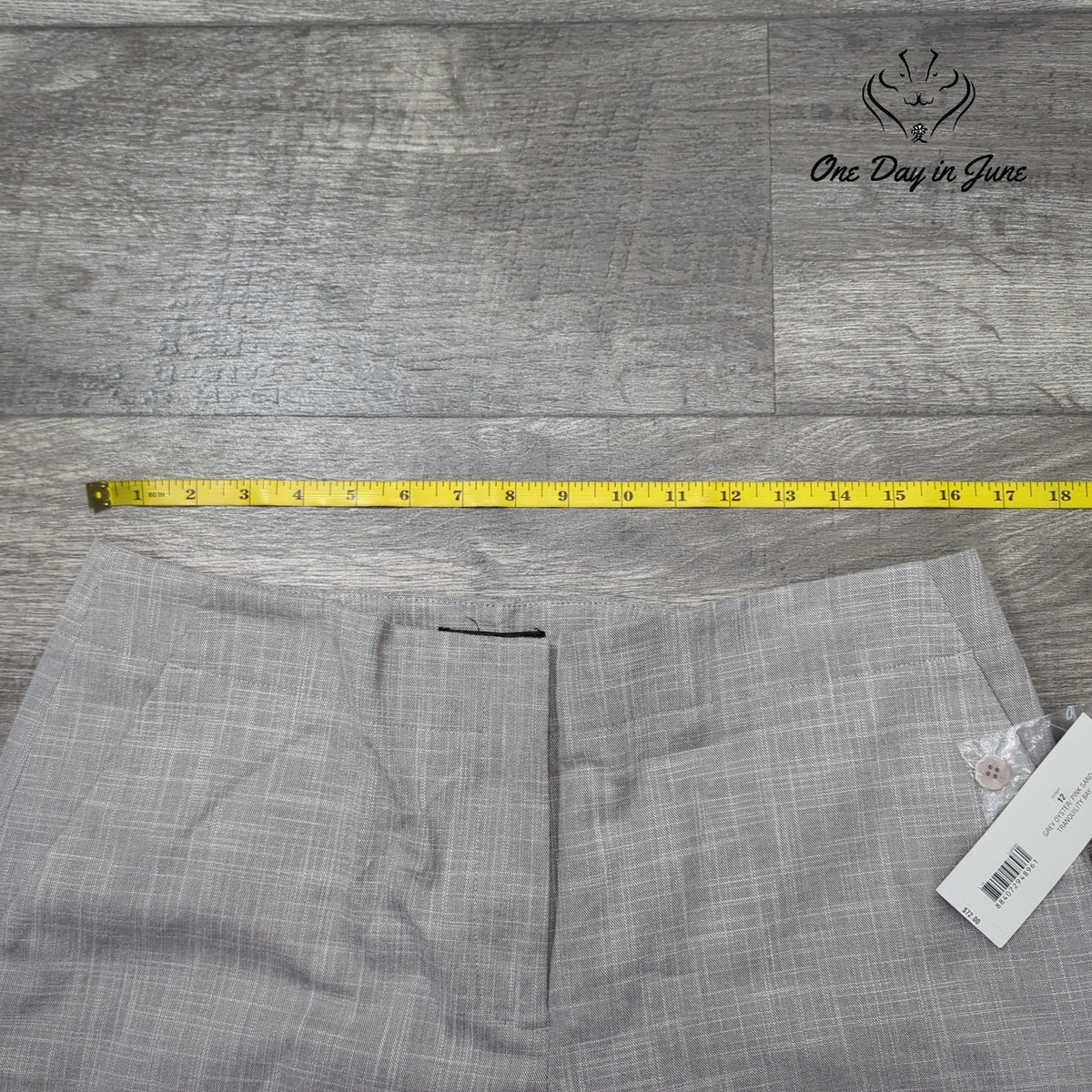 Madison Studio Dress Pants Gray Oyster Pink Straight Leg NWT Size 12
