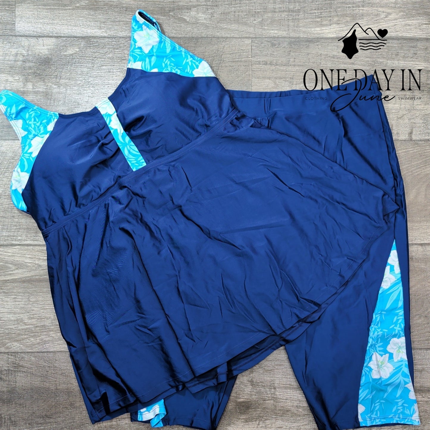 Hanna Nikole Plus Size Long Shorts Tankini Swimsuit Size 22W