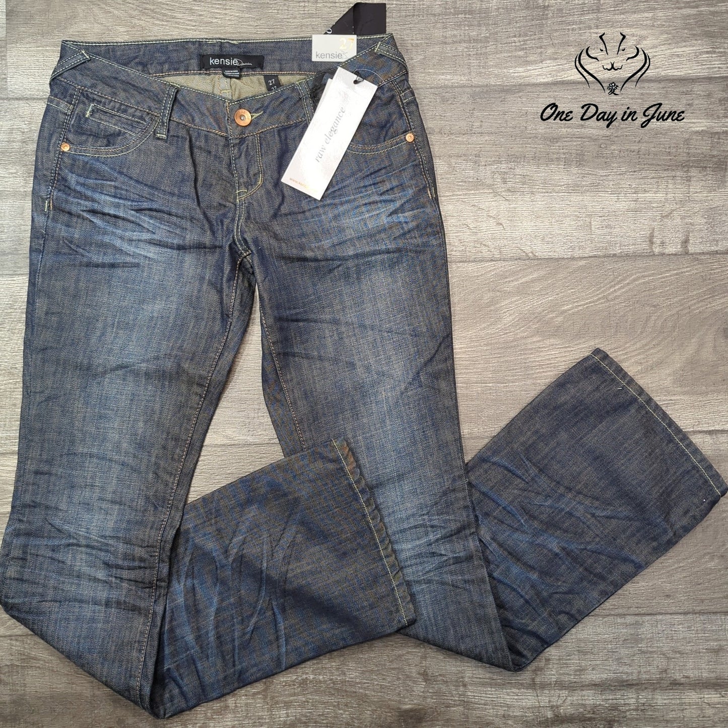 Kensie Regular Rise Slim Fit Boot Cut Jeans Size 27 (4)