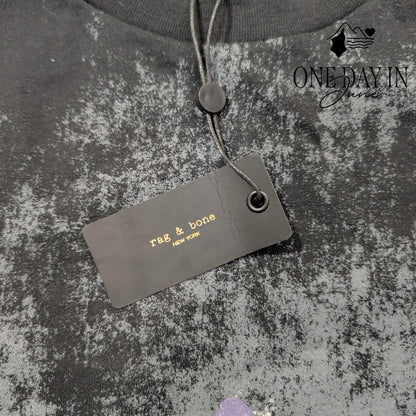 Rag & Bone Splatter Print T Shirt Black Gray Abstract NWT Size L
