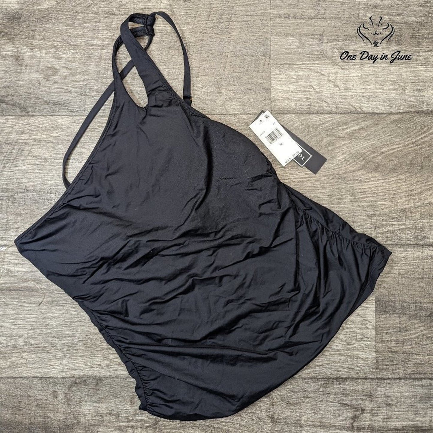 La Blanca Tummy Control One Shoulder Tankini Top Size 16