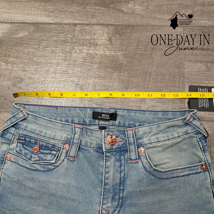 True Religion Becca Mid Rise Flap Bootcut Jeans Size 4 (27)