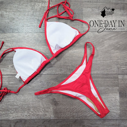 CharmLeaks Adjustable Triangle Thong Bikini Swimsuit Size XL