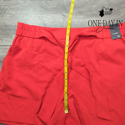New York & Company 7th Avenue Shorts Red 4" Stretch Tie Waist NWT Size XL
