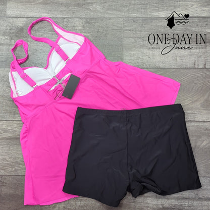 Aqua Eve Plus Size Boyshort Tankini Swimsuit Size 16W