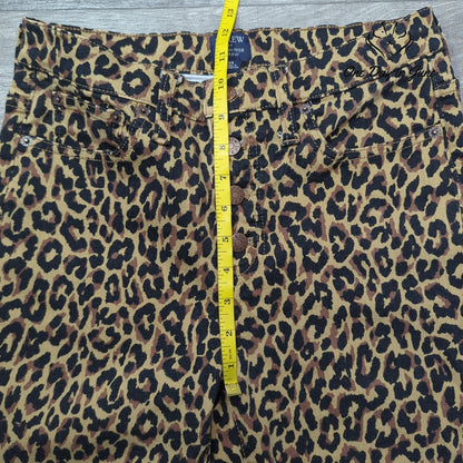 J.Crew 9 Inch High Rise Skinny Jeans Leopard Print Button Fly Size 28 (6)