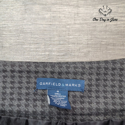 Garfield & Marks Pencil Skirt Gray Black Houndstooth Knee Length Size 4