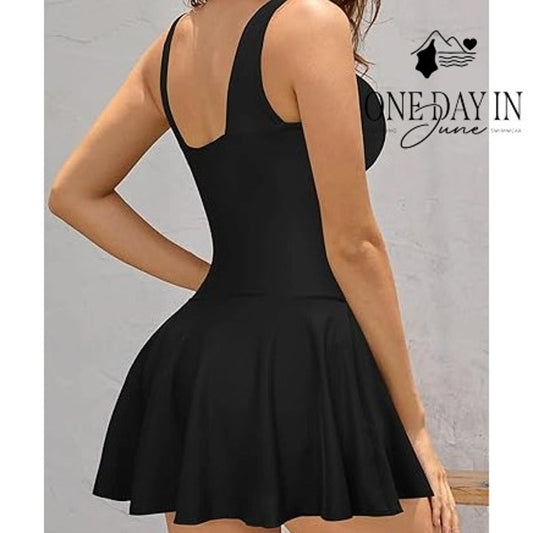 Shekini Twist Front Boyshort Swimdress One Piece Swimsuit Size S
