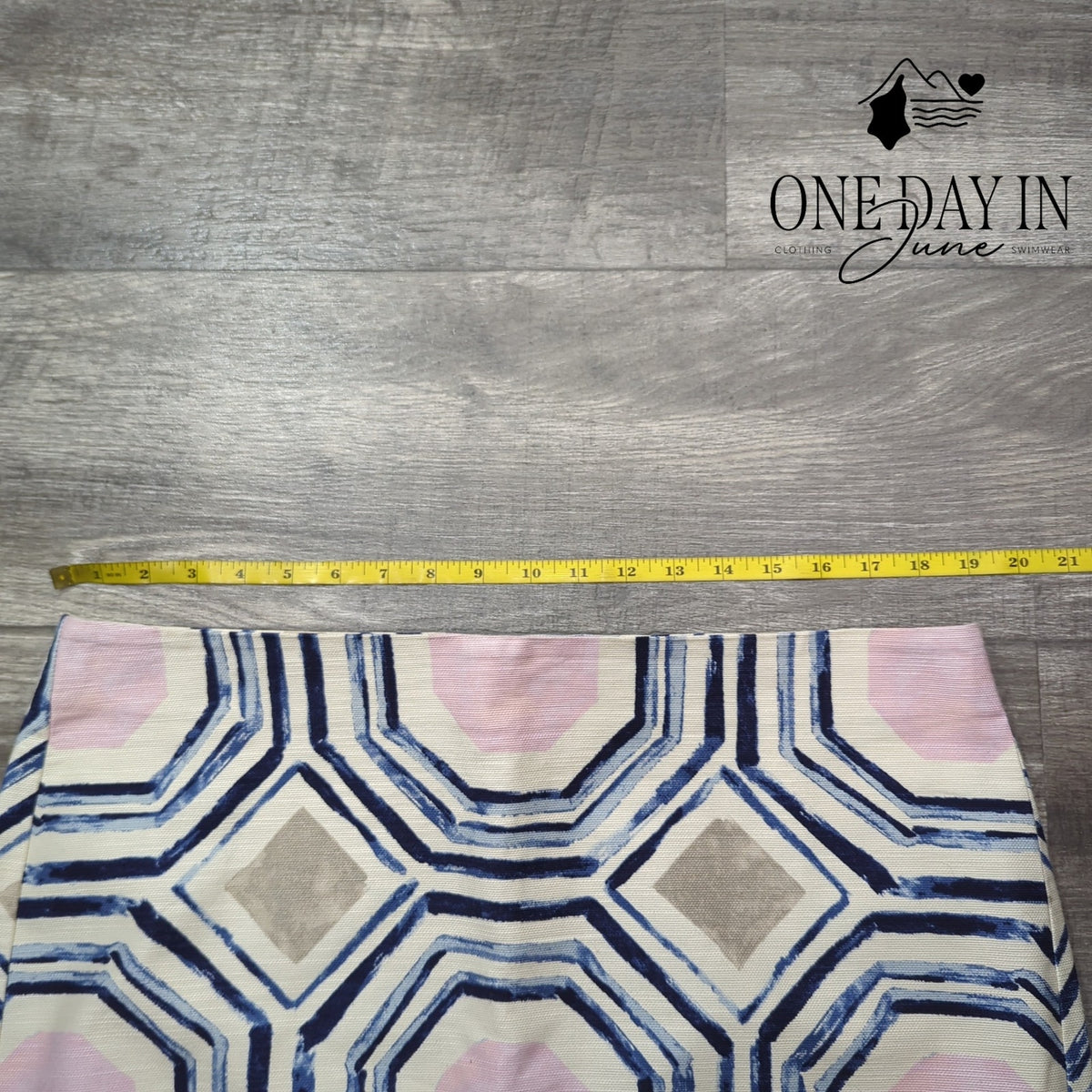 Loft Geometric Jacquard Mini Skirt Pink Blue Cream NWT Size 16