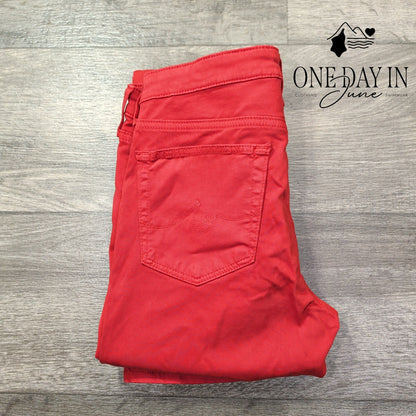 AG Adriano Goldschmied The Prima Cigarette Leg Jeans Red NWT Size 4 (27)
