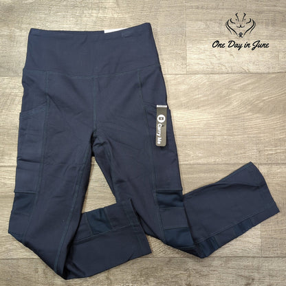 Gottex Inter-Luxe Capri Yoga Leggings Navy Tummy Control Pockets NWT Size XS