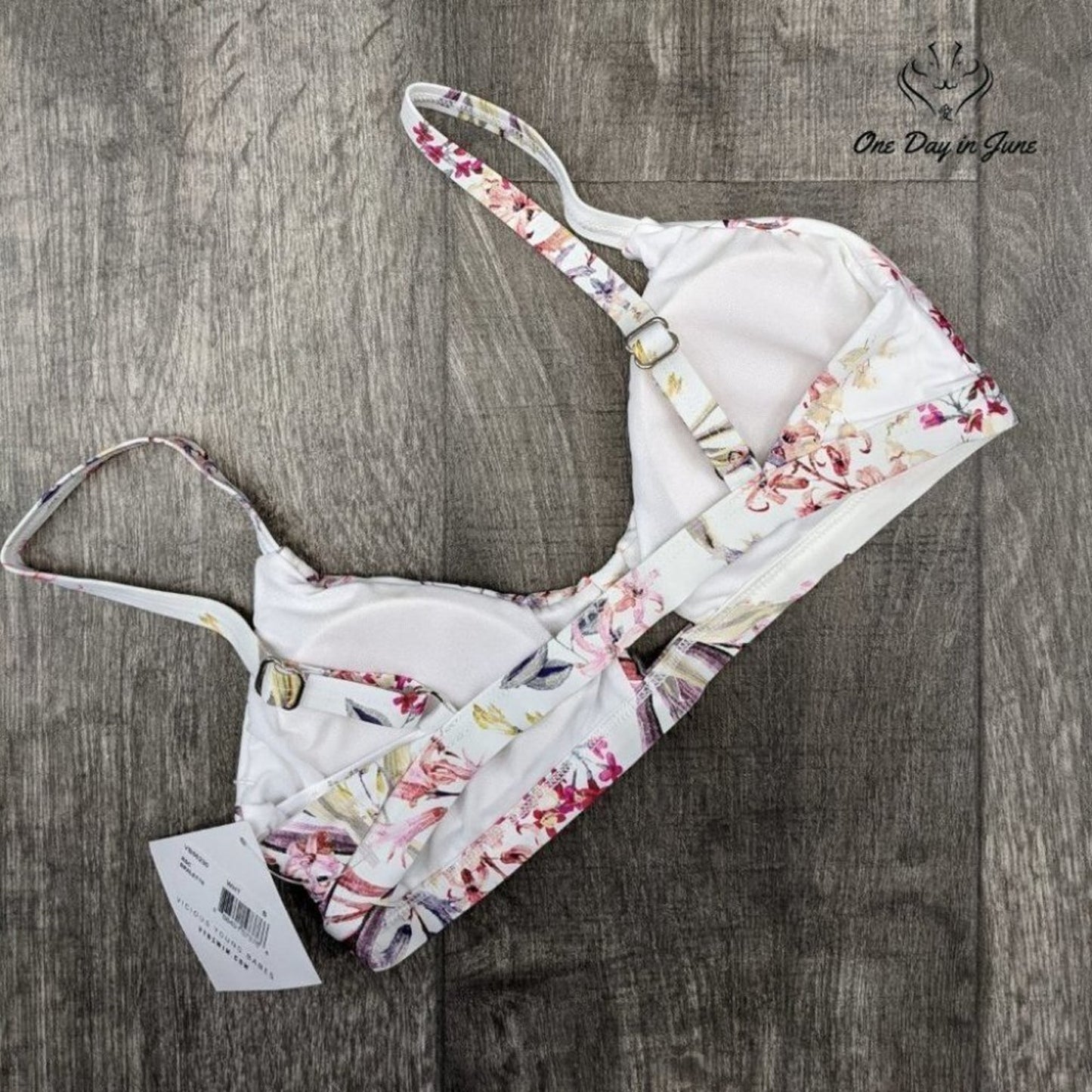 Vicious Young Babes Grounded Keyhole Bralette Bikini Top Swimsuit Size S