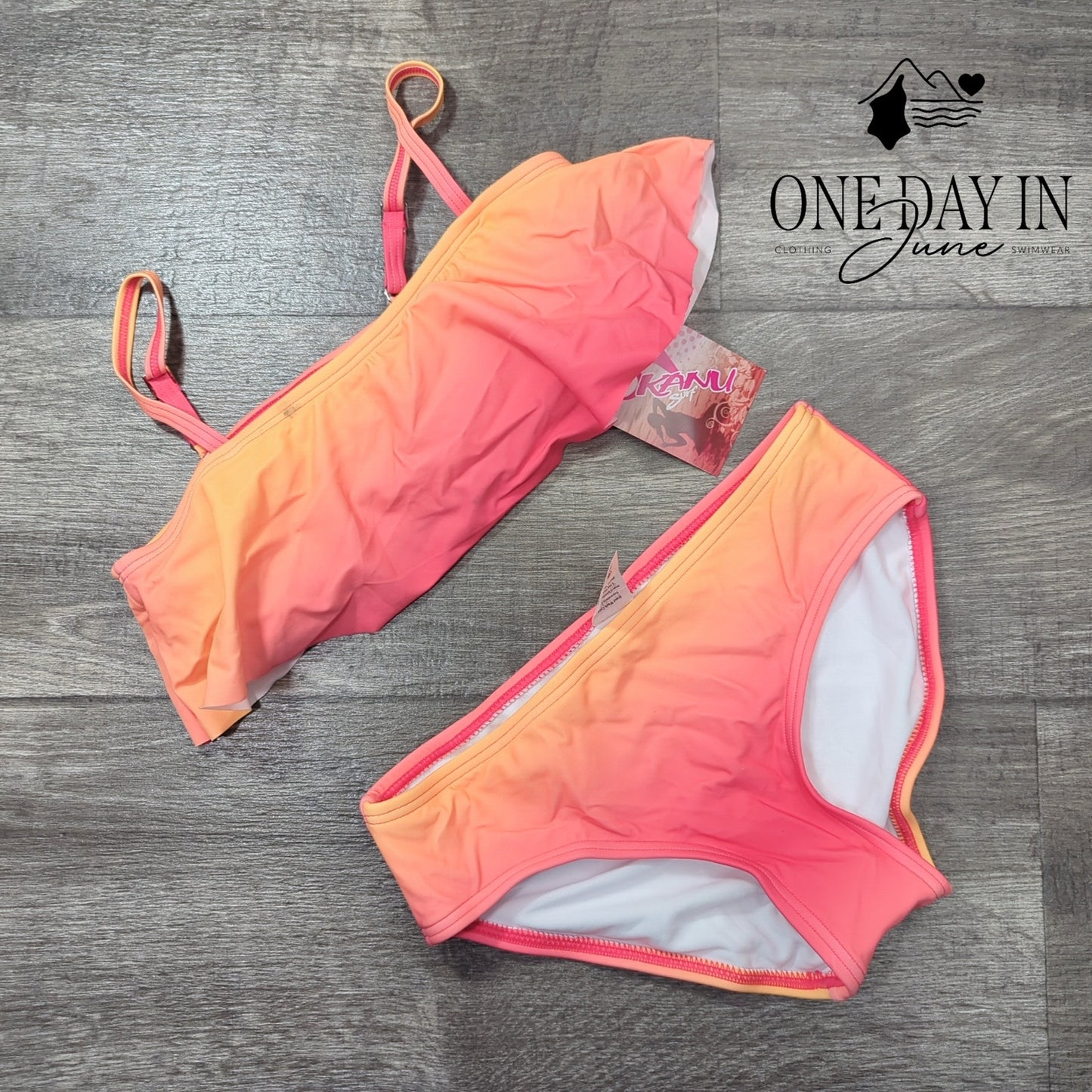 Kanu Surf Janie Flounce Bikini Swimsuit Size 14