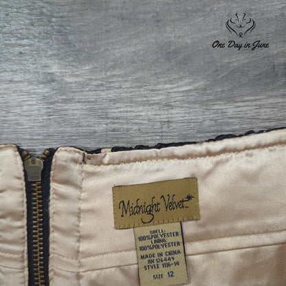 Midnight Velvet Lace Layered Pencil Skirt Size 12