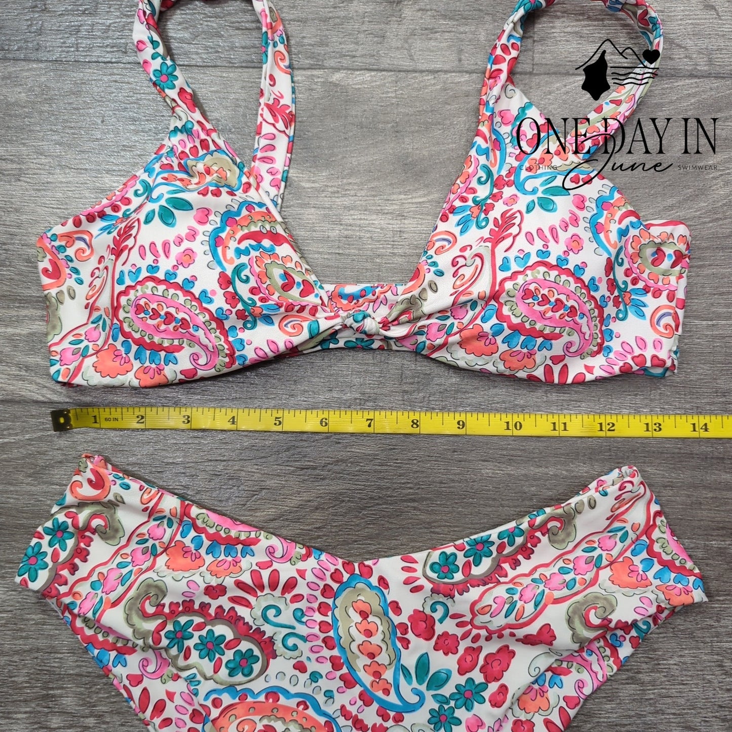 Adisputent High Cut Floral Bikini Swimsuit Size M